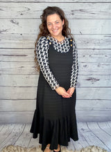 Black Houndstooth Mesh Layering Style Top