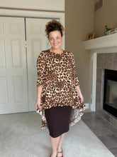 Dramatic High-Low Tunic- Leopard & Sequins