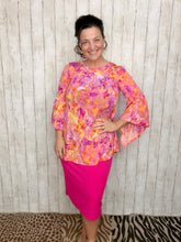 Orange & Pink Floral Dreams Top