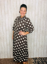 Power On The Day Dress- Brown Polkadot