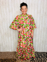 Olives & Pink Button Dress