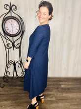Brenda Honeycomb Dress-Navy