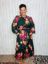 Natasha Smocked Waist Dress- Green Floral