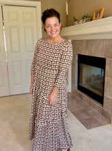 Tonya Marie Tiered Dress-Brown & Taupe