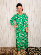 Misty Ruffle Tiered Dress-Green Floral