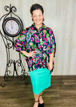 Satin & Paisley Dolman Style Blouse