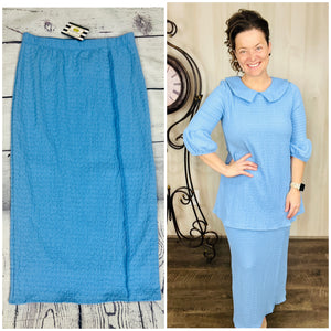 Feeling Sweet Pencil Skirt-Regular & Plus: Blue