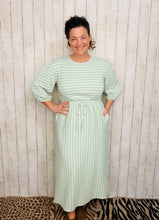 Ribbed Spring Style Lounge Dress- Mint & Ivory