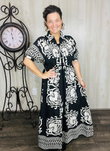 Melanie Boho Smocked Front Dress-Black