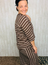 Marissa Ribbed Top- Brown & Cream Striped