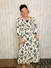 Black & White Floral Smock Dress