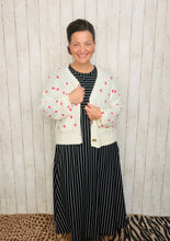 Adorable Hearts Cardigan Sweater- Black or Cream