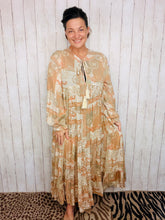 Cheri Taupe Tiered Dress