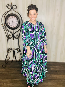 Suzanne Purple & Green Dress