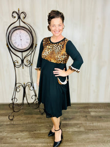 Glorious Black & Leopard Ruffle Tunic (Style 2)