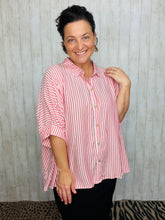 Rylee Ruby & White Striped Top