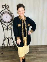 Tammy Black & Leopard Cardigan