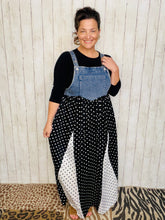 Polkadot & Jean Jumper/Denim Bib Dress