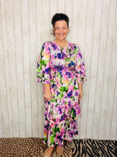 Juliet Ruffle Dress-Purple Floral