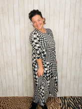 Tonya Marie Tiered Dress- Midi Length-Houndstooth
