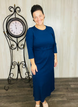 Ribbed Lounge Dress- Navy