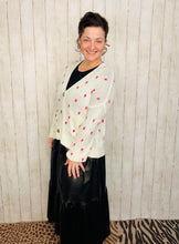 Adorable Hearts Cardigan Sweater- Black or Cream