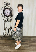 Lisa Zebra Print Swim/Active Skirt 26" (Capri Leggings)