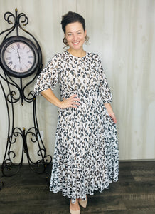 Leopard & Tan Mesh Overlay Dress
