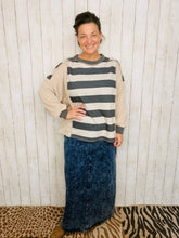 Tessa Bold Stripes Stone/Charcoal Top