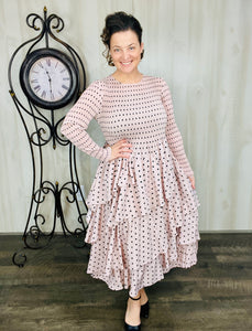 Georgia Polkadot Dress- Pink, Olive, or Black
