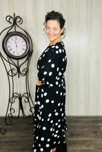 Julia Black & White Polkadot Midi Dress