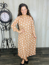 Cute & Comfy Polkadot Dress- Tan