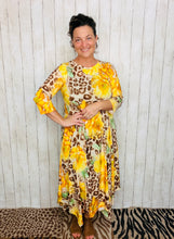 Handkerchief Love Yellow Floral & Leopard Dress