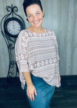 Rissa Mauve & Aztec Poncho Top