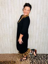 Everyday Class Leopard Detail Dress - Black