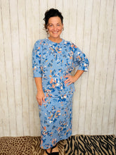 Marissa Ribbed Top- Blue Floral