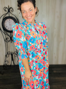 Juliet Teal & Floral Dress