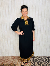 Everyday Class Leopard Detail Dress - Black