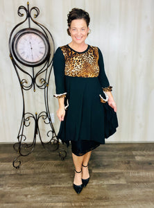 Glorious Black & Leopard Ruffle Tunic (Style 2)