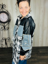 Pleather & Denim Shacket