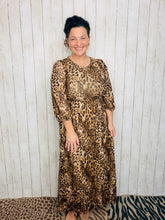 Leopard Print Mesh Overlay Dress