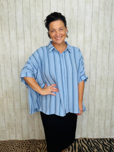 Rylee Blue Striped Top