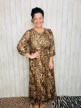 Leopard Print Mesh Overlay Dress