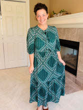 Missy Hunter Green Print Dress