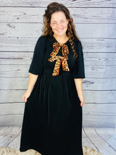 Sonja Leopard Bow Dress- Black