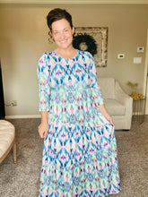 Tonya Marie Tiered Dress-Blue & Pink Dreams