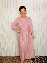 Lillian Striped Dress- Mauve