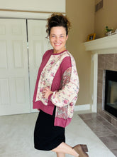 Gina Burgundy & Taupe Knit Pullover