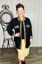 Tammy Black & Leopard Cardigan