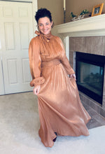 Stunning In Shimmer Dress- Copper
